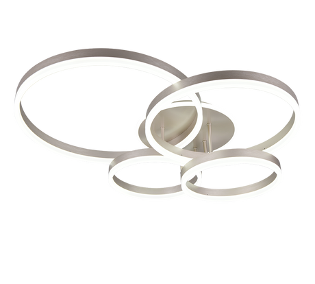 Plafón de techo Trio Drake grande LED níquel mate CCT 80cm 632210407