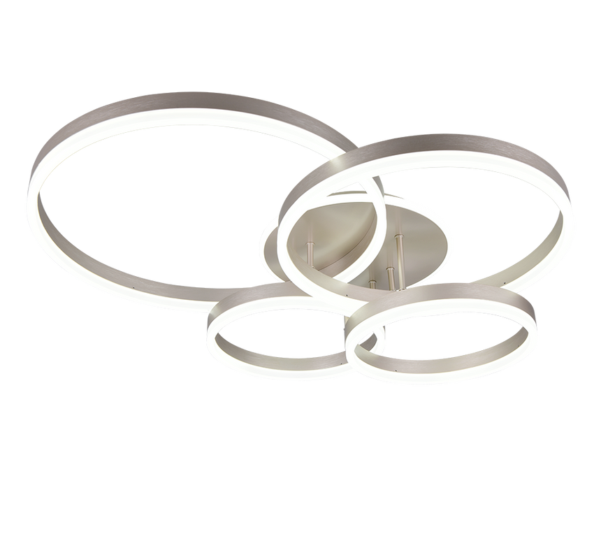 Plafón de techo Trio Drake grande LED níquel mate CCT 80cm 632210407