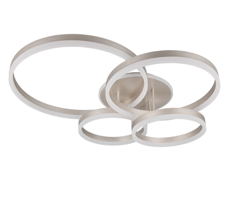 Plafón de techo Trio Drake grande LED níquel mate CCT 80cm 632210407