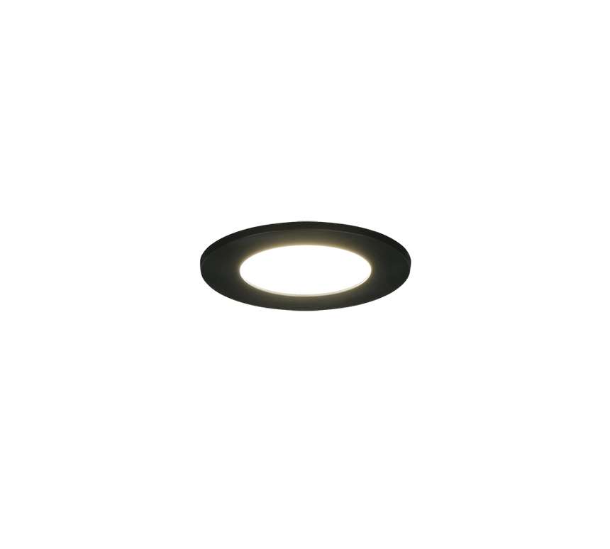 Plafón de baño exterior Trio Himal LED negro IP65 Ø8,5cm 635110102