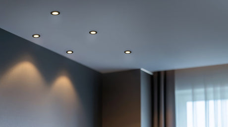 Plafón de baño exterior Trio Himal LED negro IP65 Ø8,5cm 635110102