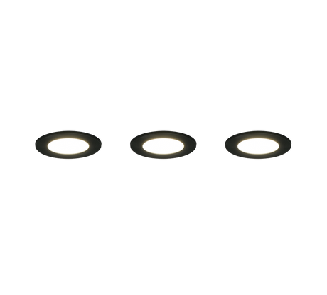 Plafón de baño exterior Trio Himal LED negro IP65 Ø8,5cm 635110302