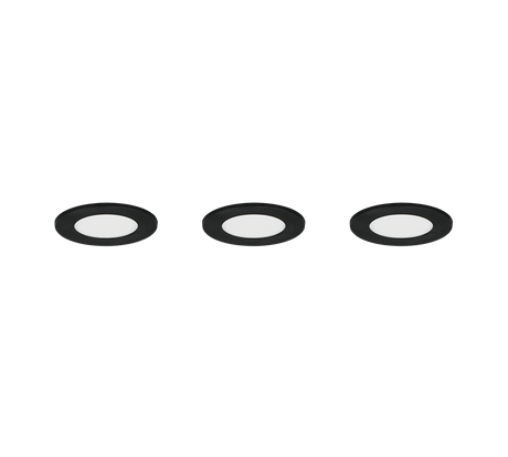 Plafón de baño exterior Trio Himal LED negro IP65 Ø8,5cm 635110302