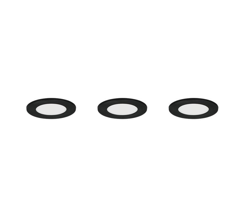 Plafón de baño exterior Trio Himal LED negro IP65 Ø8,5cm 635110302