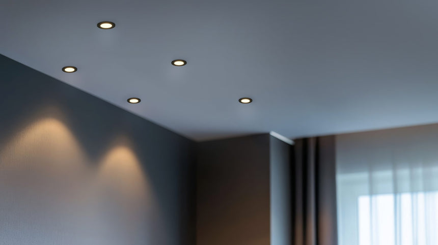 Plafón de baño exterior Trio Himal LED negro IP65 Ø8,5cm 635110302