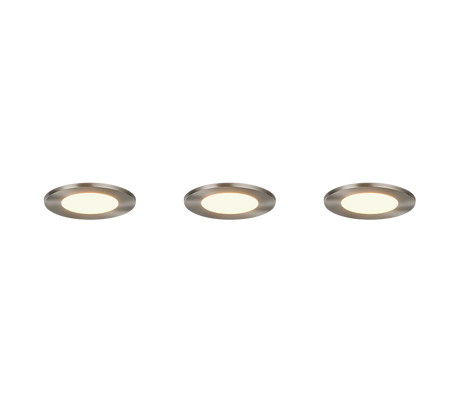 Plafón de baño exterior Trio Himal LED níquel mate IP65 Ø8,5cm 635110307