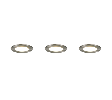 Plafón de baño exterior Trio Himal LED níquel mate IP65 Ø8,5cm 635110307