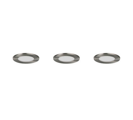 Plafón de baño exterior Trio Himal LED níquel mate IP65 Ø8,5cm 635110307
