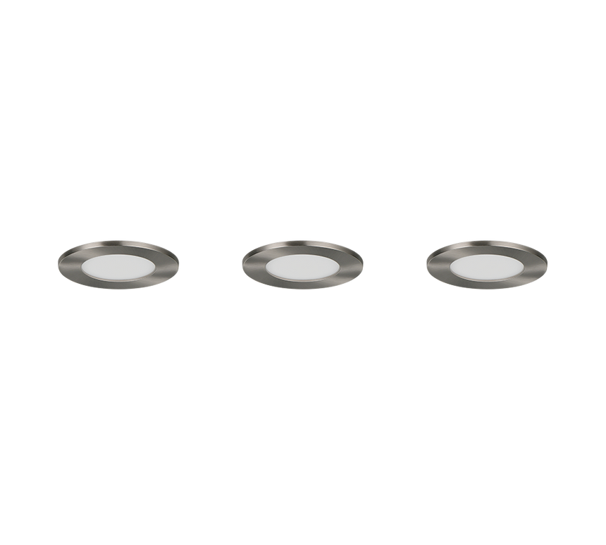 Plafón de baño exterior Trio Himal LED níquel mate IP65 Ø8,5cm 635110307