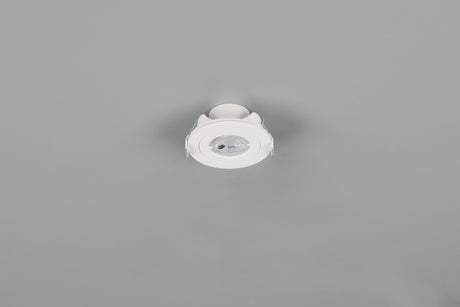 Plafón de techo exterior Trio Lamont LED blanco mate 3000K IP65 Ø8,2cm 635310131