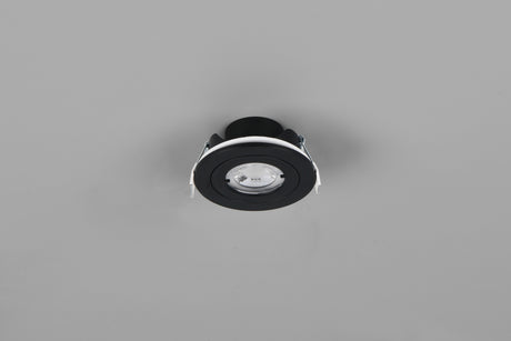 Plafón de techo exterior Trio Lamont LED negro mate 3000K IP65 Ø8,2cm 635310132