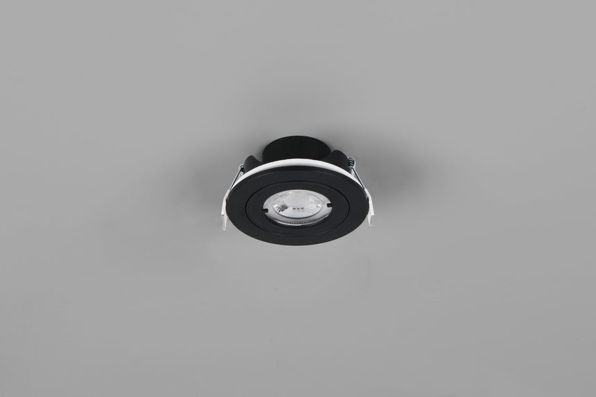Plafón de techo exterior Trio Lamont LED negro mate 4000K IP65 Ø8,2cm 635314132