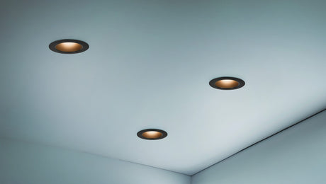 Plafón de baño Trio Virunga LED negro mate IP44 Ø11cm 635410132