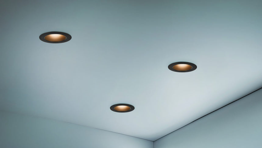 Plafón de baño Trio Virunga LED negro mate IP44 Ø11cm 635410132