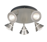 Plafón de techo Trio Romeo LED níquel mate Ø30cm 637010507