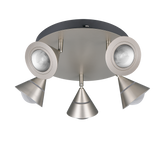 Plafón de techo Trio Romeo LED níquel mate Ø30cm 637010507