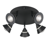 Plafón de techo Trio Romeo LED negro mate Ø28cm 637010532