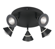 Plafón de techo Trio Romeo LED negro mate Ø28cm 637010532