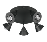 Plafón de techo Trio Romeo LED negro mate Ø28cm 637010532