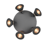 Plafón de techo Trio Romeo LED negro mate Ø28cm 637010532