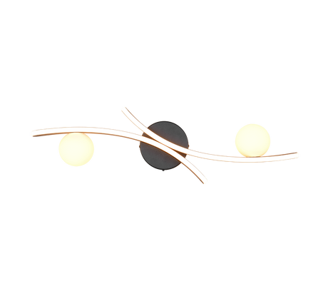 Plafón de techo Trio Napoli LED negro mate 70cm 637910232