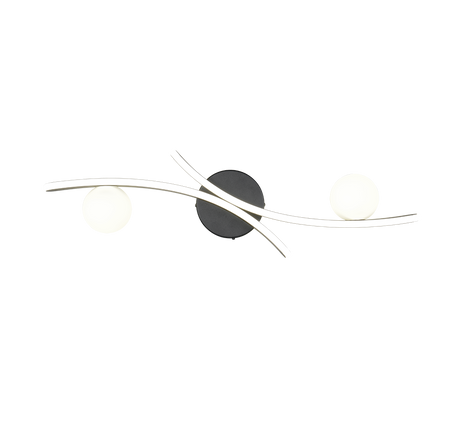 Plafón de techo Trio Napoli LED negro mate 70cm 637910232