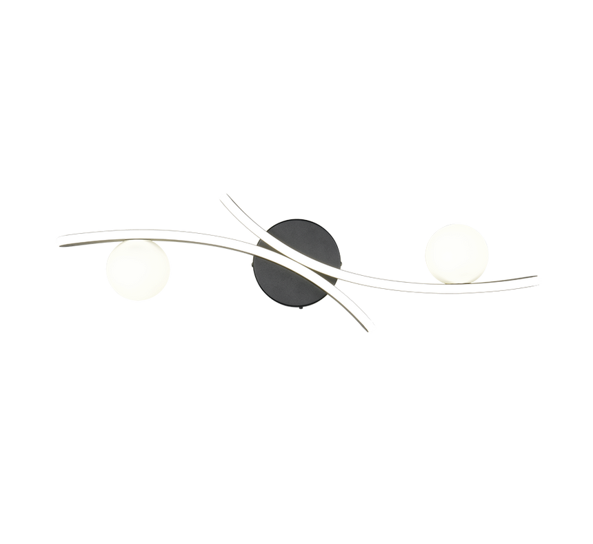 Plafón de techo Trio Napoli LED negro mate 70cm 637910232