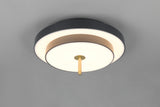 Plafón de techo Trio Keaton LED negro y dorado Ø40cm 640210180