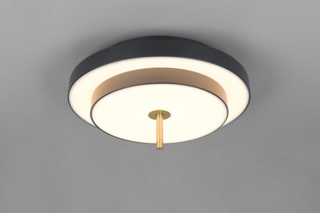 Plafón de techo Trio Keaton LED negro y dorado Ø40cm 640210180