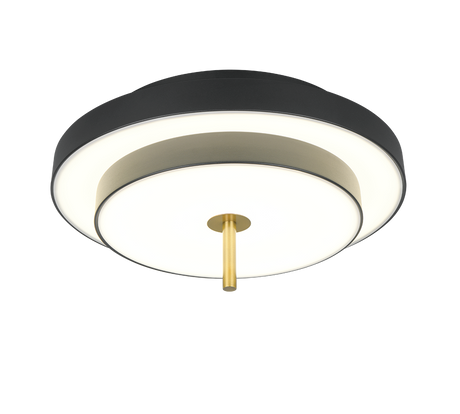 Plafón de techo Trio Keaton LED negro y dorado Ø40cm 640210180