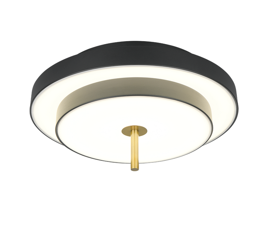 Plafón de techo Trio Keaton LED negro y dorado Ø40cm 640210180
