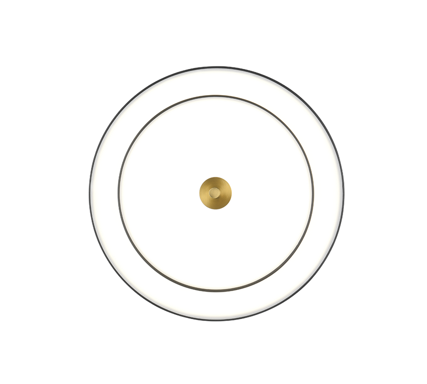 Plafón de techo Trio Keaton LED negro y dorado Ø40cm 640210180