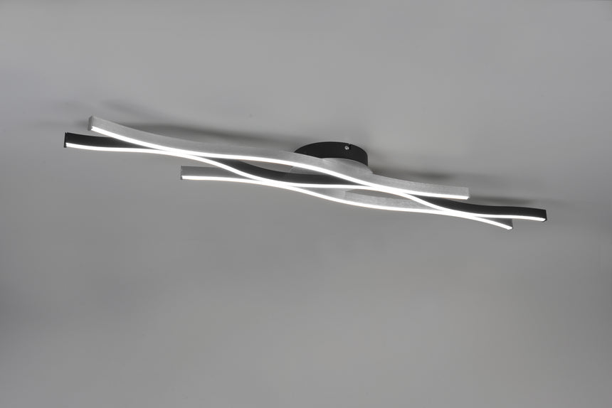 Plafón de techo Trio Blaze grande LED brushed aluminium 107,5cm 641210305