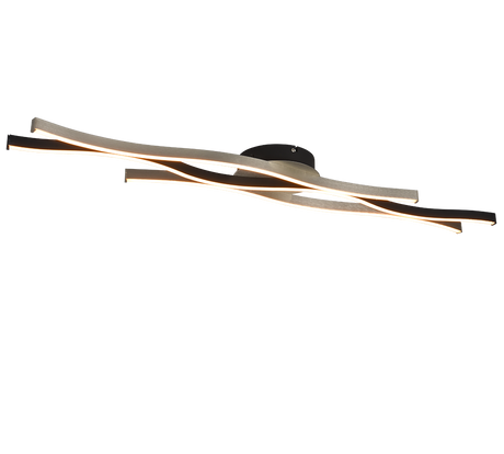 Plafón de techo Trio Blaze grande LED brushed aluminium 107,5cm 641210305