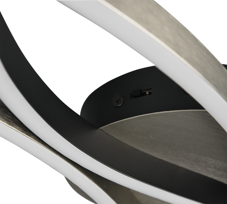 Plafón de techo Trio Blaze grande LED brushed aluminium 107,5cm 641210305