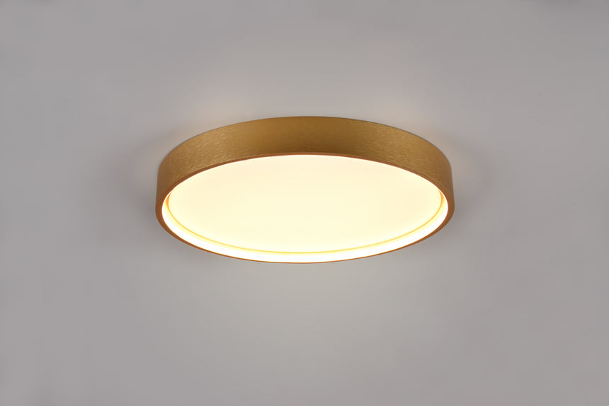 Plafón de techo Trio Doha LED latón mate Ø45cm 641310208