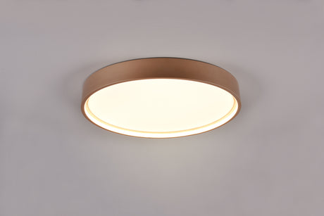 Plafón de techo Trio Doha LED marrón café Ø45cm 641310265