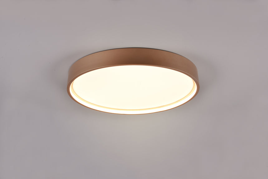 Plafón de techo Trio Doha LED marrón café Ø45cm 641310265