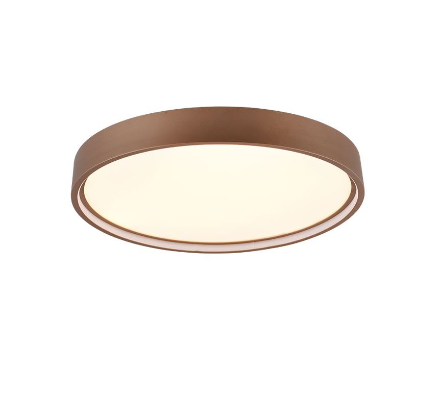 Plafón de techo Trio Doha LED marrón café Ø45cm 641310265