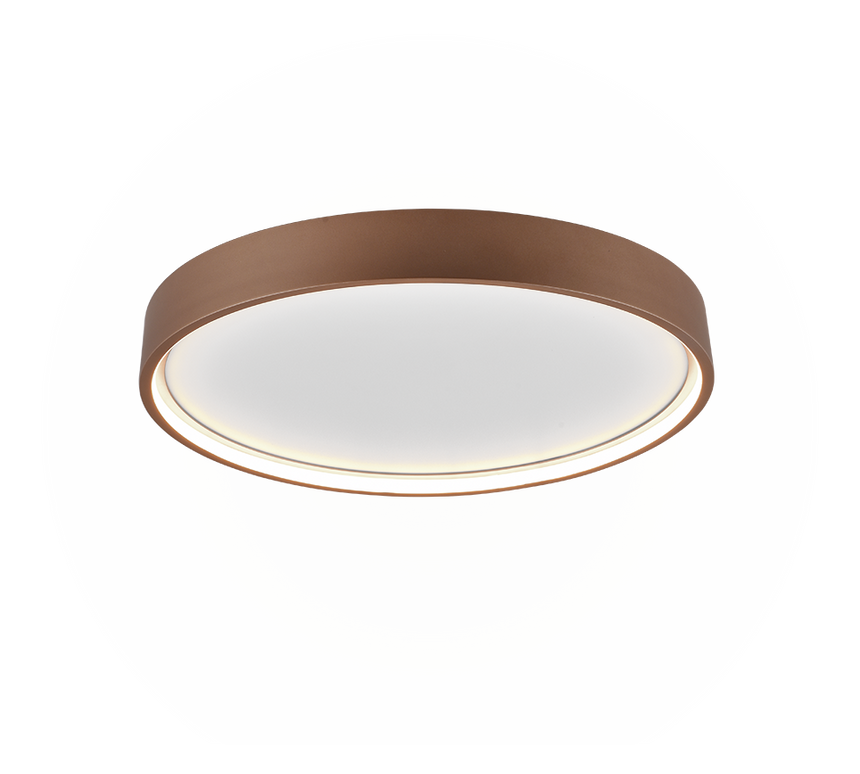 Plafón de techo Trio Doha LED marrón café Ø45cm 641310265