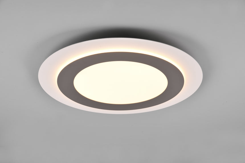Plafón de techo Trio Morgan LED níquel mate CCT Ø45cm 641519207