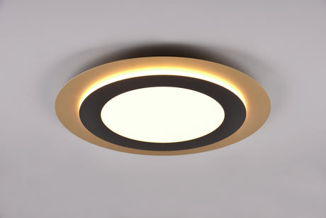 Plafón de techo Trio Morgan LED negro y dorado CCT Ø45cm 641519280