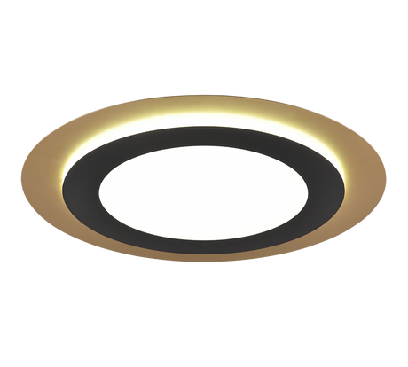 Plafón de techo Trio Morgan LED negro y dorado CCT Ø45cm 641519280
