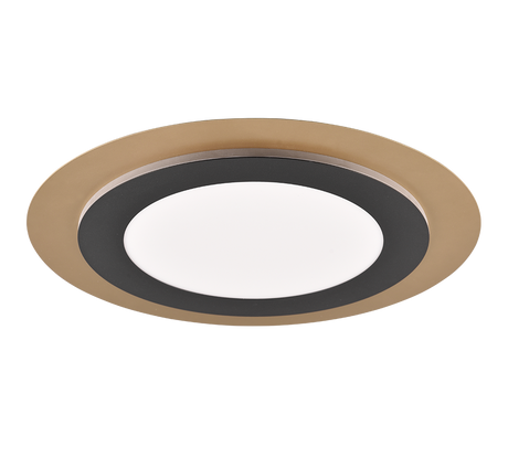 Plafón de techo Trio Morgan LED negro y dorado CCT Ø45cm 641519280