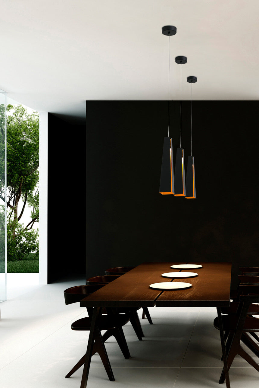 Faro PLUMA Black and gold pendant lamp 64172