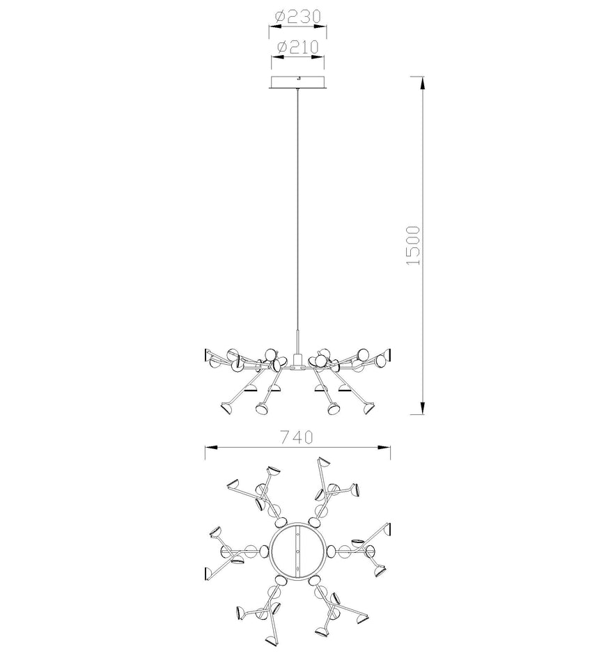Lámpara de techo Liquidacion-1 Dto 70% Mantra negro 6417
