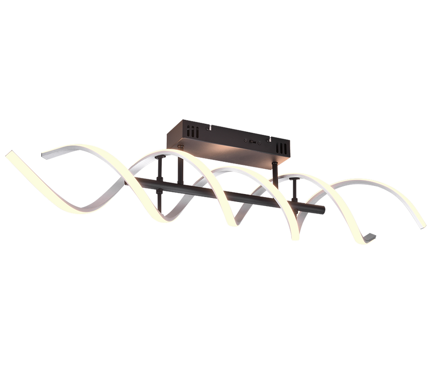 Plafón de techo Trio Sequence grande LED aluminio pulido regulable 90cm 641810205 - vista 2