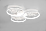 Plafón de techo Trio Groovy LED blanco mate 4000K Ø62cm 642110331