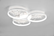 Plafón de techo Trio Groovy LED blanco mate 4000K Ø62cm 642110331