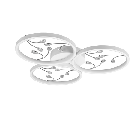 Plafón de techo Trio Groovy LED blanco mate 4000K Ø62cm 642110331